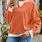 Contrast Round Neck Long Sleeve Sweatshirt