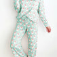 Santa Print Long Sleeve Top and Pants Lounge Set