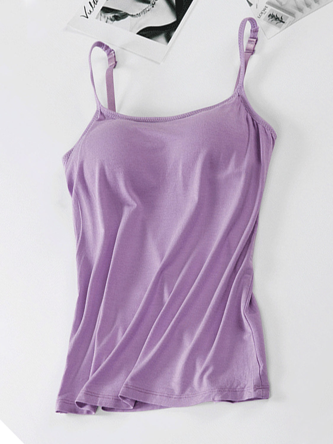 Full Size Scoop Neck Adjustable Strap Cami