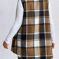 Honey Plus Size Pocketed Plaid Button Up Vest Coat