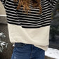 Striped Mock Neck Long Sleeve Sweater