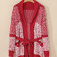 Contrast Trim Open Front Longline Cardigan
