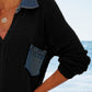 Side Slit Openwork Collared Neck Cover-Up