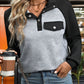 Contrast Textured Long Sleeve Sweatshirt