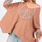 SAGE + FIG Peace Sign Mineral Wash Terry Top