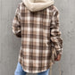 Plaid Button Up Jacket with Removable Hood