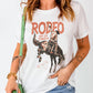 Full Size Cowboy Graphic Round Neck Short Sleeve T-Shirt