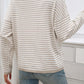 Striped Round Neck Dropped Shoulder Sweater