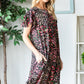 Heimish Full Size Printed Ruffled Short Sleeve Dress with Pockets