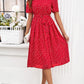 Printed Round Neck Short Sleeve Dress