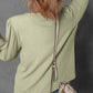 Textured Round Neck Three-Quarter Sleeve Blouse