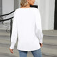 Full Size V-Neck Lantern Sleeve T-Shirt