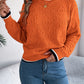 Contrast Trim Round Neck Long Sleeve Sweater