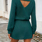 Cutout V-Neck Long Sleeve Mini Dress