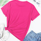 Flower Round Neck Short Sleeve T-Shirt