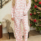 Santa Print Long Sleeve Top and Pants Lounge Set