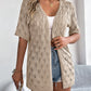 Openwork Open Front Short Sleeve Cardigan