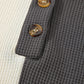 Waffle-Knit Two-Tone Long Sleeve Hoodie