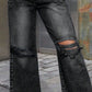 Distressed Wide Leg Jeans with Pockets