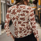 Oh Full Size Animal Print Button Down Plunge Top