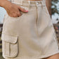 Full Size Adjustable Waist Denim Skirt with Pockets