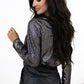 Sequin Surplice Long Sleeve Bodysuit
