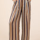 Mittoshop Striped Satin Elastic Waist Wide Leg Pants