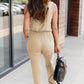 Drawstring Round Neck Sleeveless Jumpsuit