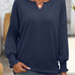 Textured Notched Lantern Sleeve T-Shirt