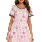 Contrast Trim Short Sleeve Lounge Dress