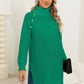 Slit Turtleneck Long Sleeve Sweater