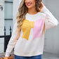 Bow Round Neck Dropped Shoulder Sweater