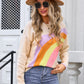 Angel Wings Rainbow Round Neck Long Sleeve Sweater