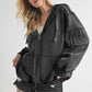 Brand Aemi+Co Exposed Seam Zip Up Drawstring Hooded Jacket