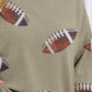 Plus Size Sequin Football Dropped Shoulder Sweatshirt