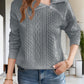 Oblique Zipper Collared Neck Long Sleeve Sweatshirt