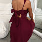 Devine Bow Back Square Neck Mini Dress