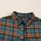 Plaid Collared Neck Long Sleeve Shirt
