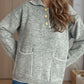 Contrast Trim Quarter Button Long Sleeve Sweater