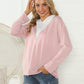Shiny Contrast Zip Detail Hoodie