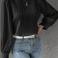Round Neck Long Sleeve Blouse