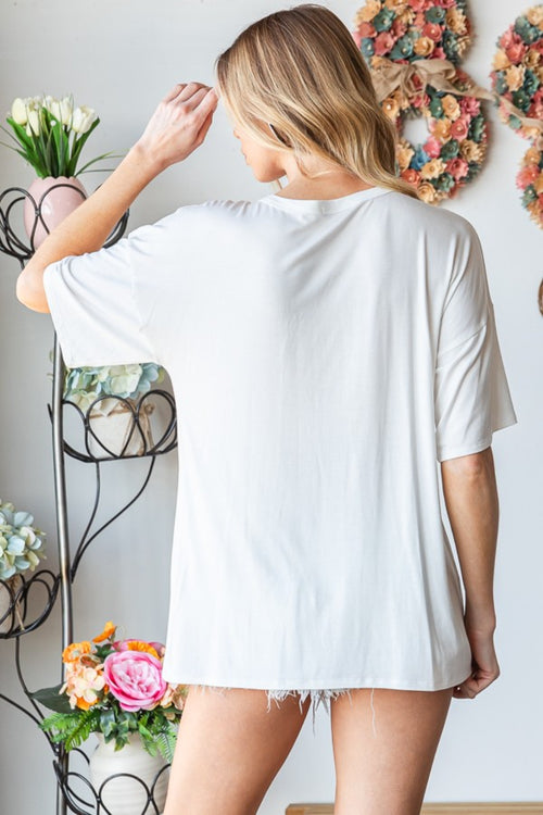 Heimish Full Size Star Patch Short Sleeve T-Shirt *