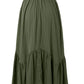 Smocked Waist Band Ruched Layered Skirt