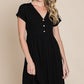BOMBOM V-Neck Short Sleeve Dress
