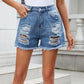 Beautiful Bea Distressed Raw Hem Denim Shorts
