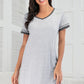 Contrast Trim Short Sleeve Lounge Dress