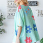 HOPELY Floral Waffle Oversize T-Shirt