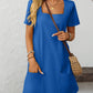 Mandy Square Neck Short Sleeve Mini Dress
