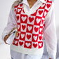Heart V-Neck Sweater Vest