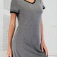 Contrast Trim Short Sleeve Lounge Dress